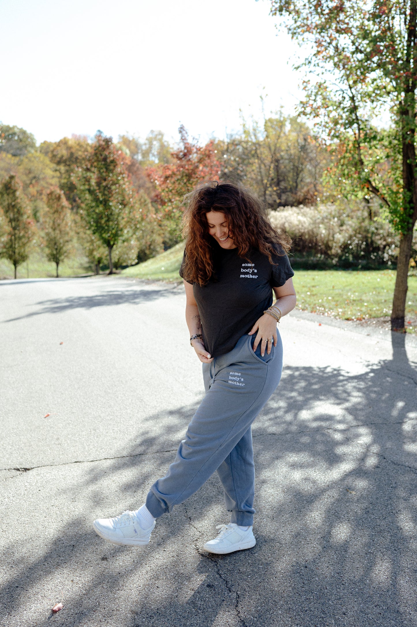 Somebody's Mother High-Waisted Embroidered Tee