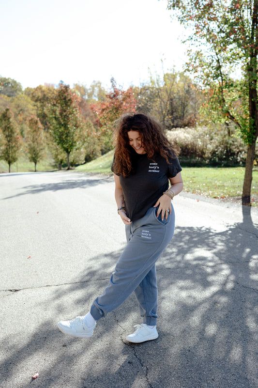 Somebody's Mother High-Waisted Embroidered Tee