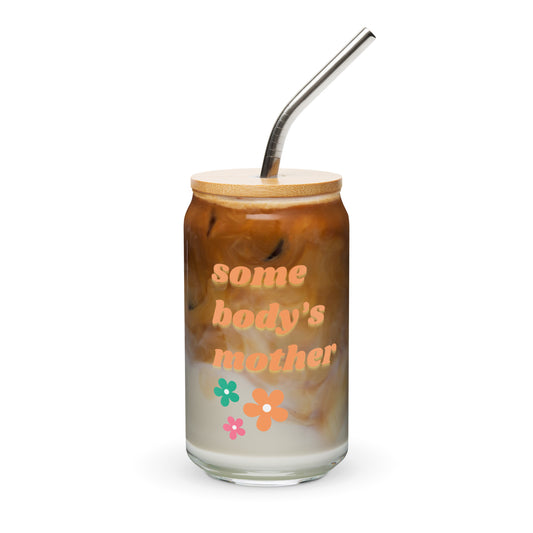 Somebody's Mother Retro Floral Can Glass